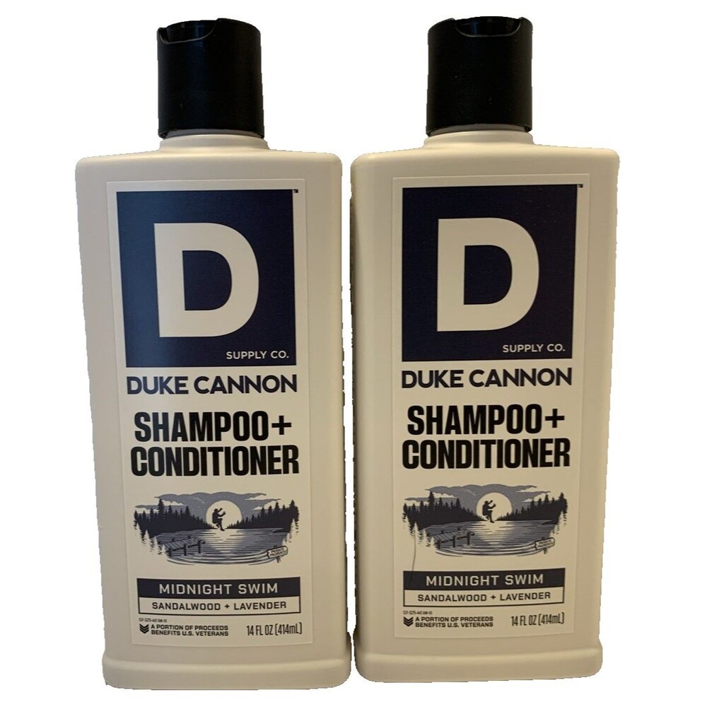 Duke Cannon 2-in-1 Shampoo & Conditioner Midnight Swim 14 fl oz Lot of 2